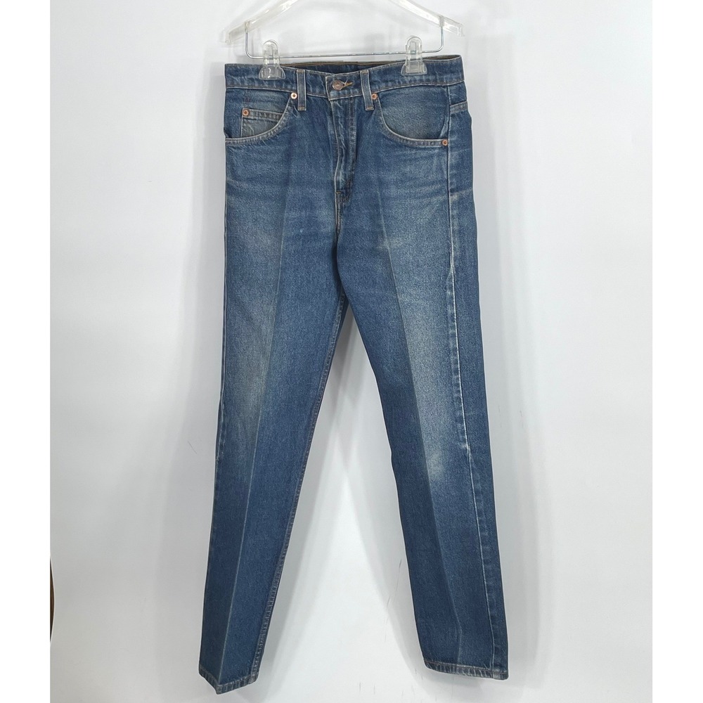 Vtg Levis Men Jeans 31x30 505 Straight Leg Blue Orange Tab Denim Crease Starched
